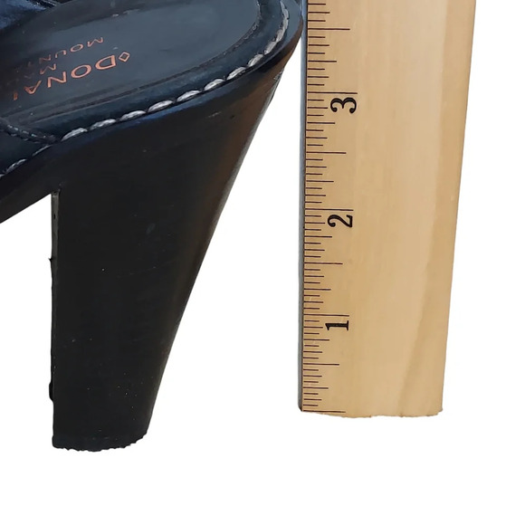 Donald J Pliner Black Suede Strappy Buckled Heeled Sandals‎ Mules - Picture 9 of 15